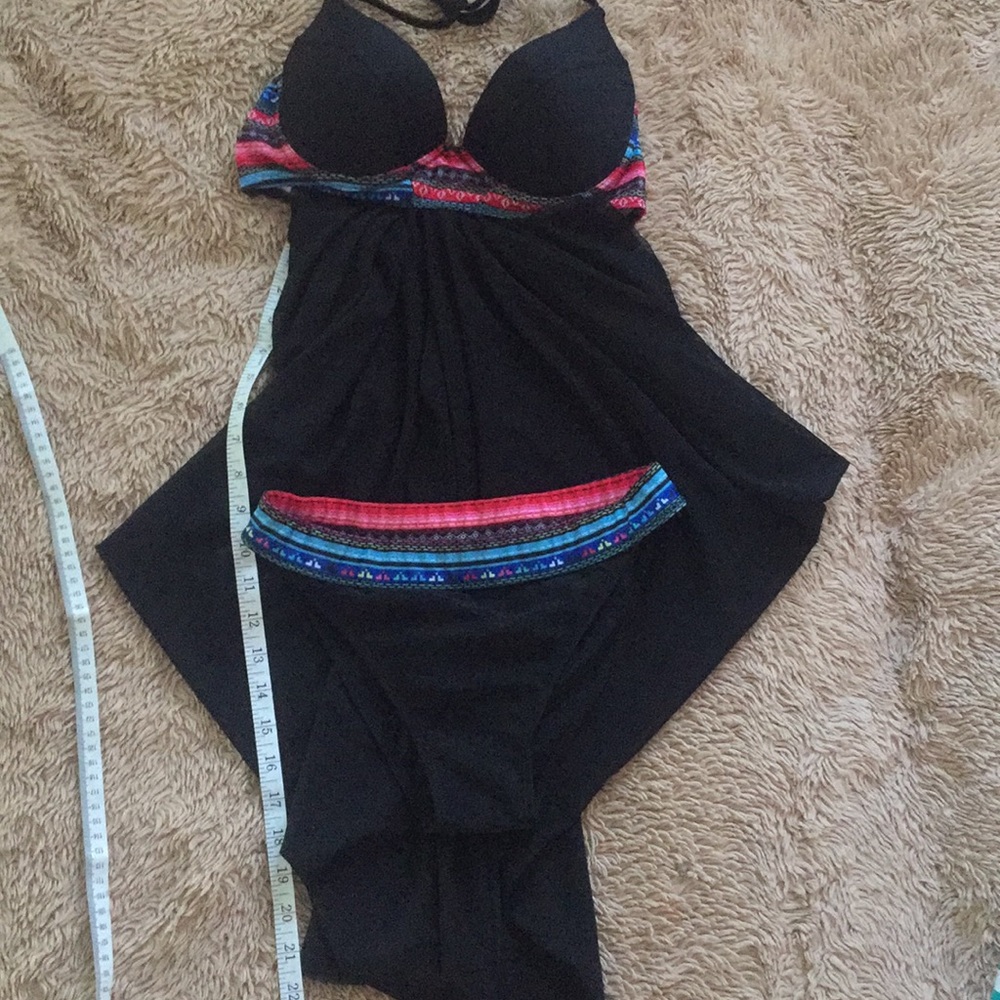 Ladies 2 piece swimwear with built in coverup